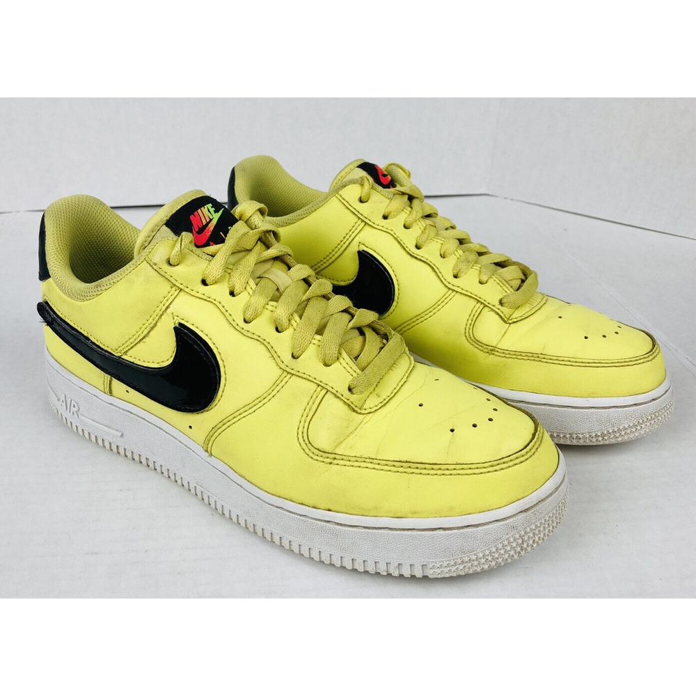 Nike Air Force 1 Yellow Pulse Black Removable Swoosh CI0064-700 Men's size 8